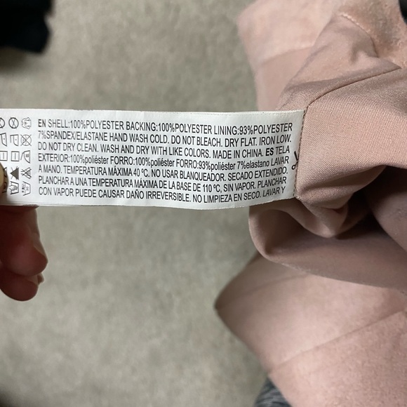 Pink faux suede button front mini skirt - Picture 5 of 5